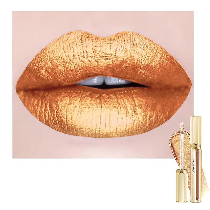 Depuplum Gold Lipsticks for Women Metallic Glitter Lipstick Long Lasting
