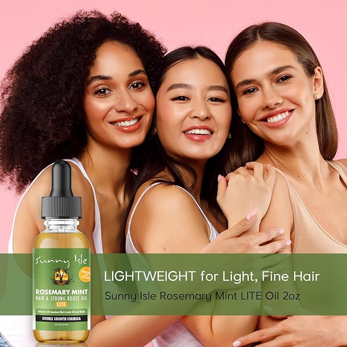 Sunny Isle Rosemary Mint Hair & Strong Roots Oil Lite 2oz