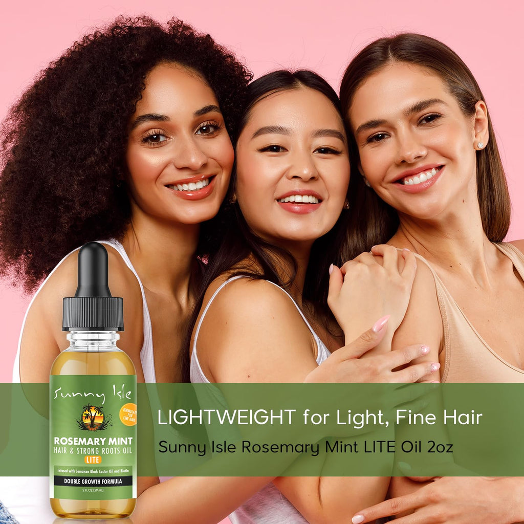 Sunny Isle Rosemary Mint Hair & Strong Roots Oil Lite 2oz