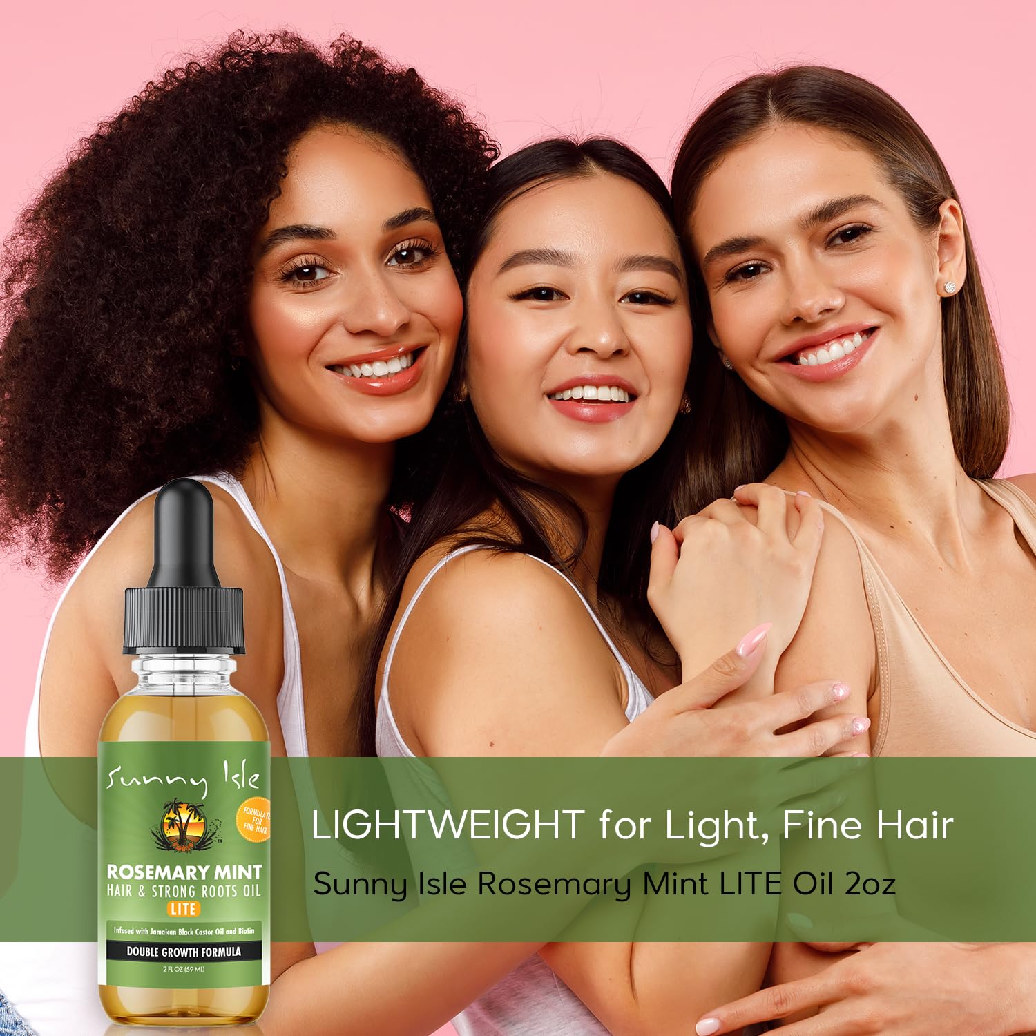 Sunny Isle Rosemary Mint Hair & Strong Roots Oil Lite 2oz