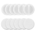 Sibba Loose Powder Make up puff 12 Pieces Round Velour Face Makeup Compact Body Container Setting Pressed Blending Foundation Cream Make Up Ribbon Strap Sponge Cushion Applicator (White)