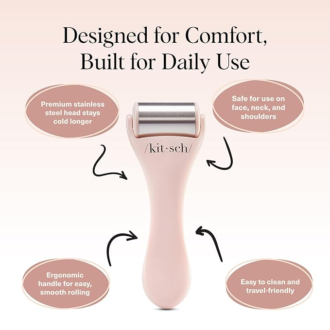 Kitsch Ice Roller for Face – Cooling Face Rollers for Women & Men - Pink