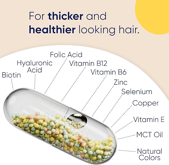 Moerie Ultimate Hair Boost Supplements for Women & Men - Hair, Skin, Nails Vitamins with Biotin & Minerals for Hair Health - Thicker Hair - 120 Capsules
