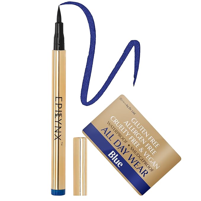 EPILYNX Liquid Eyeliner, Waterproof Hypoallergenic Vegan, Blue, 2mL