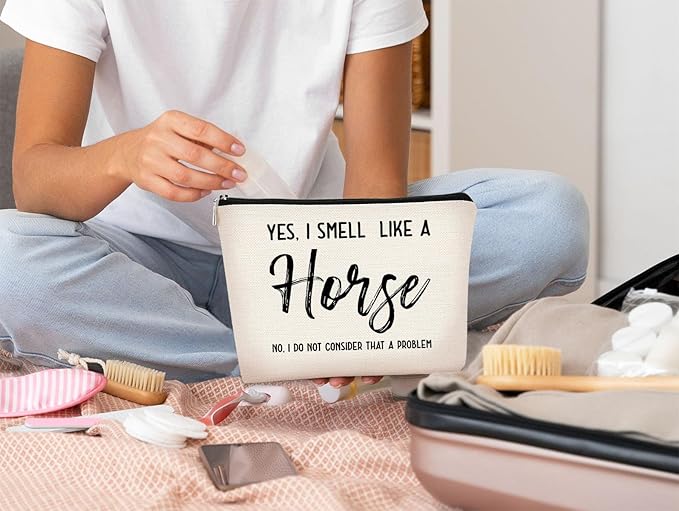 BARPERY Horse Gifts - Horse Lovers Small Makeup Bag, Funny Cosmetic Bag for Women, Christmas & Birthday Gifts