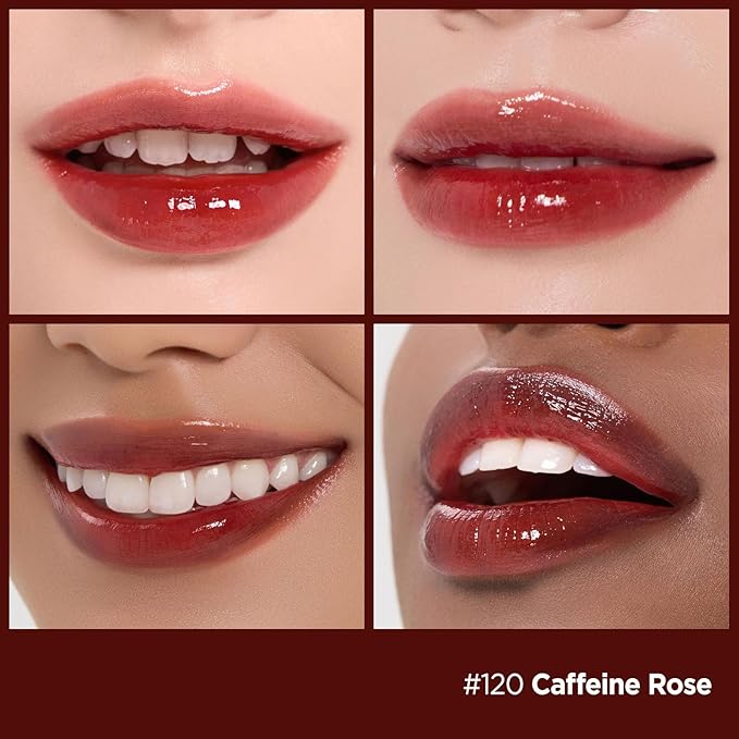 Laka Fruity Glam Tint | Glowing Korean Lip Tint with Hydrating Lightweight Texture | Buildable Color, Non-Sticky High Shine Gloss | K-Beauty Korean Makeup | #120 Rose, 0.15oz