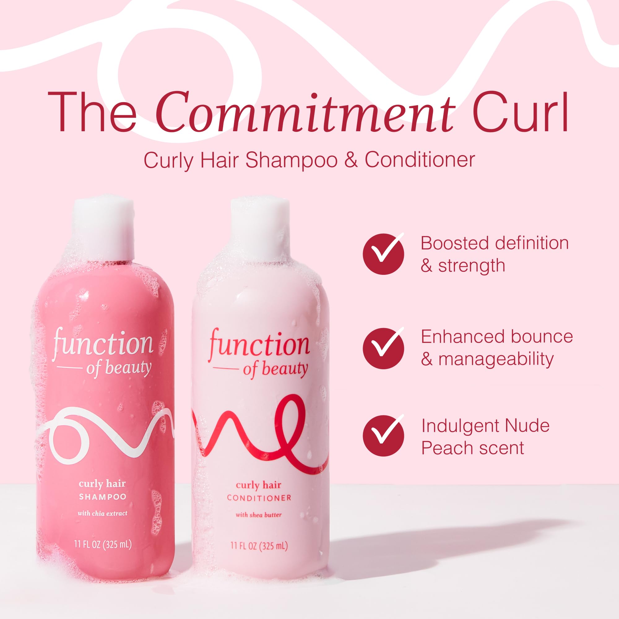 Function of Beauty Curly Hair Shampoo & Conditioner Set - Sulfate-Free Shampoo & Conditioner Duo for Natural Curls & Bounce - Curl Defining, Hydrating & Moisturizing - Dry & Dull Hair Care Products