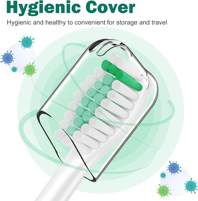 Replacement Toothbrush Heads for Philips Sonicare E-Series/Essence/Xtreme/Elite and Other Screw-on Models, 4 Pack, Dupont Bristles for Effective Cleaning