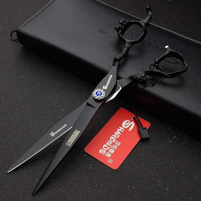 7 inch scissors 19 cm cool black hair scissors stainless steel hair tools