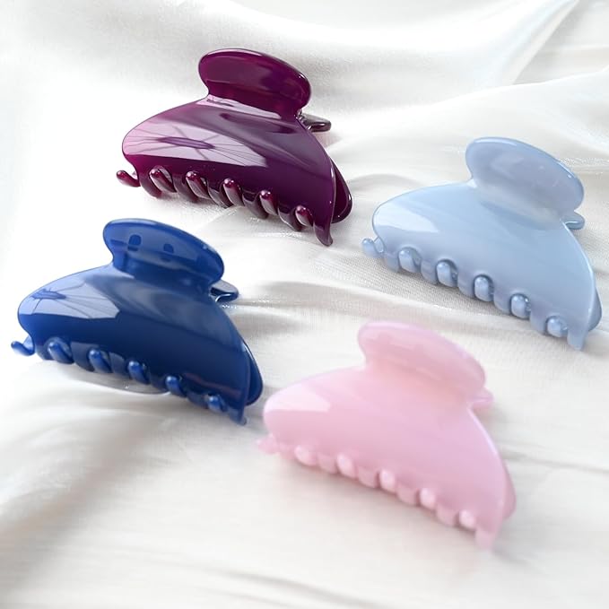 Prettyou Handmade Celluloid Acetate French Design Barrettes Tortoise Shell Claws Hair Claw Luxury Fashion Accessories Hair Clip for Women (grape purple)