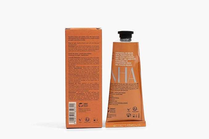 natura - Brazil Nut Hand Cream - Anti-Dryness Castanha Hand Balm - 24-Hour Deep Hydration Skin Moisturizer - Vegan Skin Care - Brazilian Beauty Secrets - Self Care & Body Care - 2.6oz (75g)