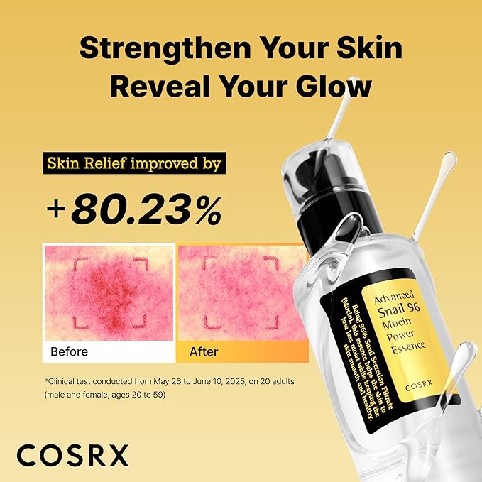 COSRX Snail Mucin 96% Repairing Serum for Sooothing & Hydrating 3.38 oz.