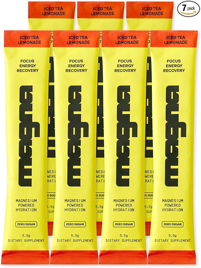 MAGNA Electrolytes Powder Drink Mix for Hydration, Energy & Focus Support (7 Servings, Tea Lemonade)