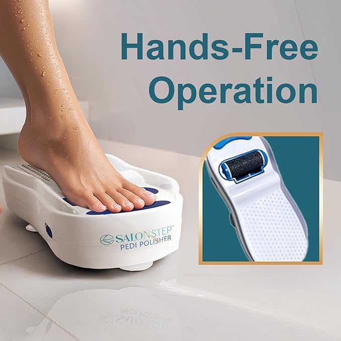 Salon Step Pedi Polisher, Waterproof 360 Foot Buffer with Suction Base Tool
