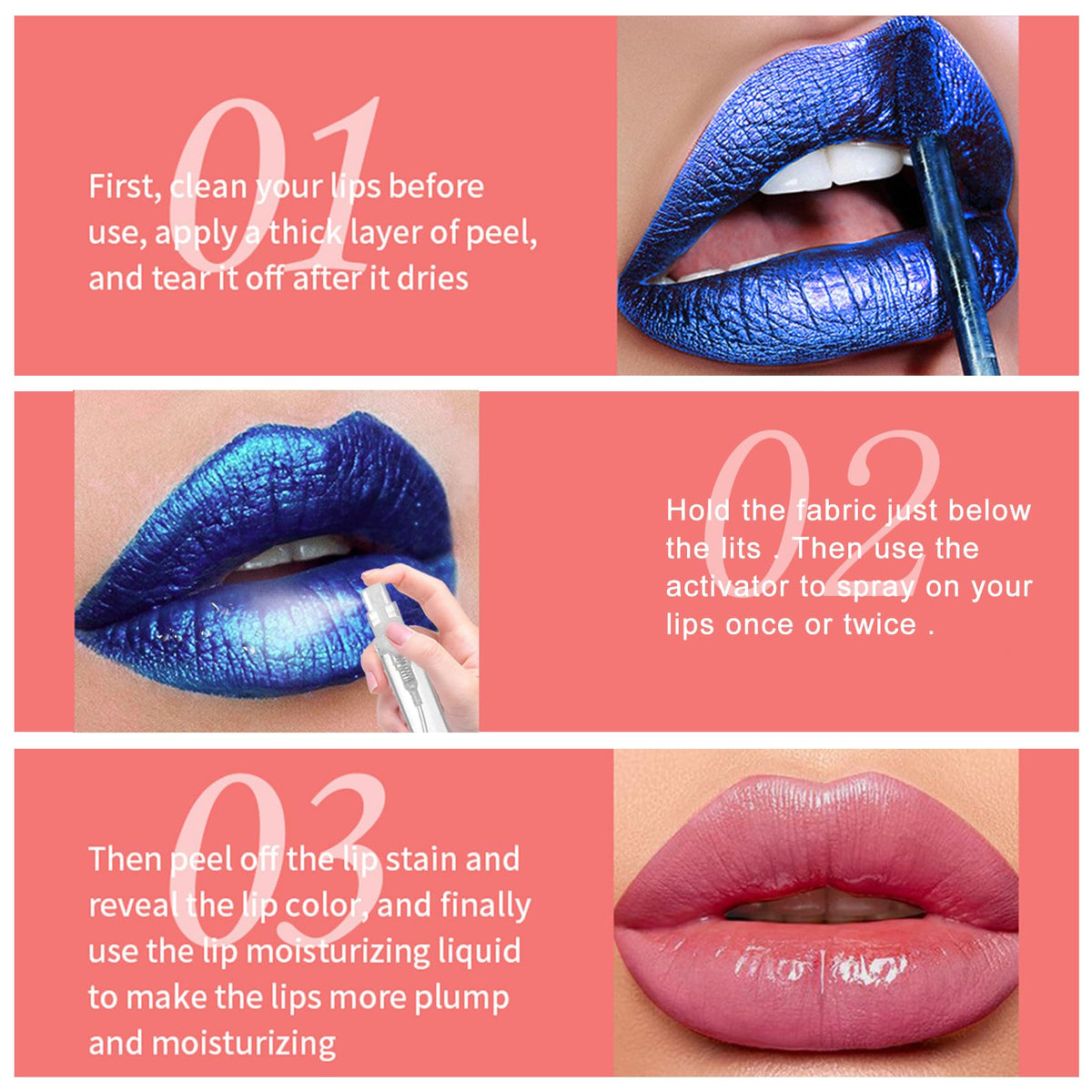 QIUFSSE Peel Off Lip Stain Lip Tint Matte Liquid Lipstick - 01