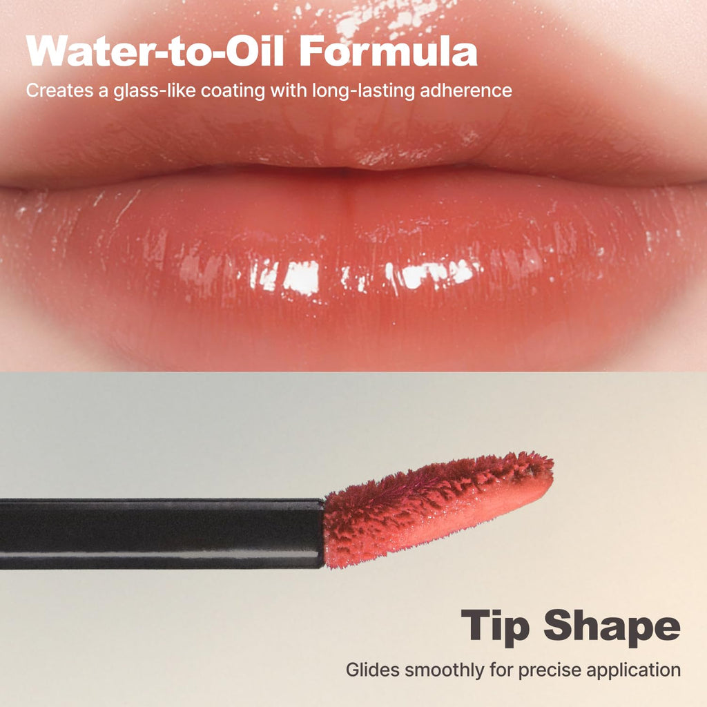 DINTO Blur-Glowy Lip Tint (213 Libertas) – Dewy Finish Glowy Korean Lip Tint, Long Lasting All Day Stain, Warm Caramel Brown, Vegan & Cruelty-Free, 0.11 fl oz