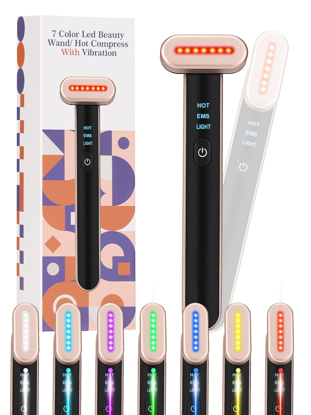 Acne Light Therapy Wand Red Light Therapy for Face Microcurrent Facial Device, True Beauty Glow Facial Massager Lymphatic Drainage Massager Face