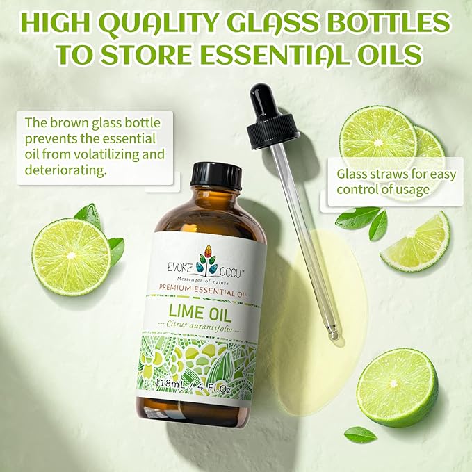 EVOKE OCCU Lime Essential Oil for Diffuser, Aromatherapy, Candles Making