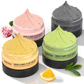 SHVYOG 4Pcs Face Mask Set - Turmeric Clay Mask, Vitamin C, Green Tea, Rose, Dead Sea Mud Mask, Skin Care Mask for Deep Cleansing, Refining Pores, Valentine's Day Gifts for Women- 240g