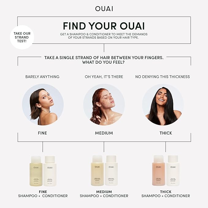 OUAI Thick Hair Shampoo - Hydrating Shea Butter Shampoo for Full, Frizzy Hair - Deeply Moisturizing, Detangling, Split Ends - Marshmallow Root, Avocado Oil & Keratin - Sulfate Free 10 Oz