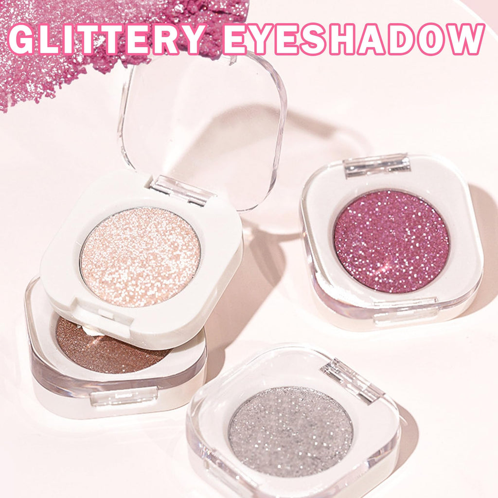 QIUFSSE Glitter Eyeshadow,Champagne Glow Single Eyeshadow (09 Moonstone)