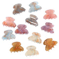CHLINS 12 Pcs Small Hair Clips for Women, Cute Acrylic Mini Claw Clips Accessories for Thin Fine Hair, Non-Slip Little Jaw Clamps for Half Updo Styling & Bangs