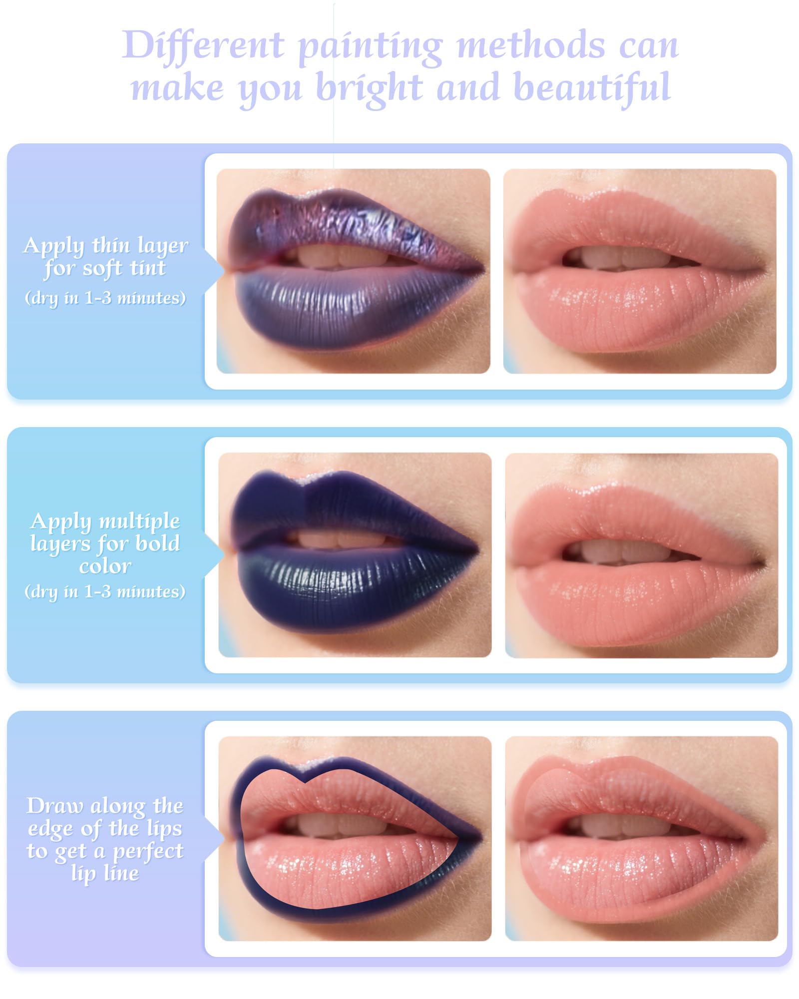 Berinist Lip Stain Masque Lip Liner Stain Long Lasting Waterproof Lip Tint Stain Semi-Permanent Lip Tattoo Transfer Proof Non-Drying Matte Finish Suitable for Women's Daily Lip Makeup