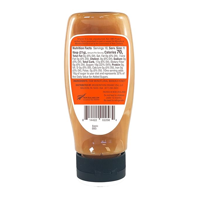 Wedderspoon Raw Manuka Honey 150+ MGO, 12 Oz, Squeeze Bottle, Unpasteurized New Zealand Honey, Non-GMO, BPA-Free Jar, Superfood & Natural Wellness Support