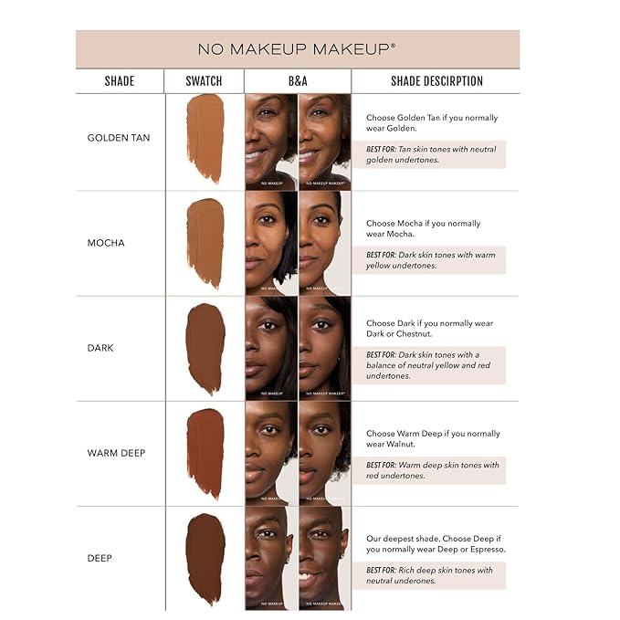 No Makeup Makeup Foundation & Brush Duo, Cream-Balm Formula, Dark