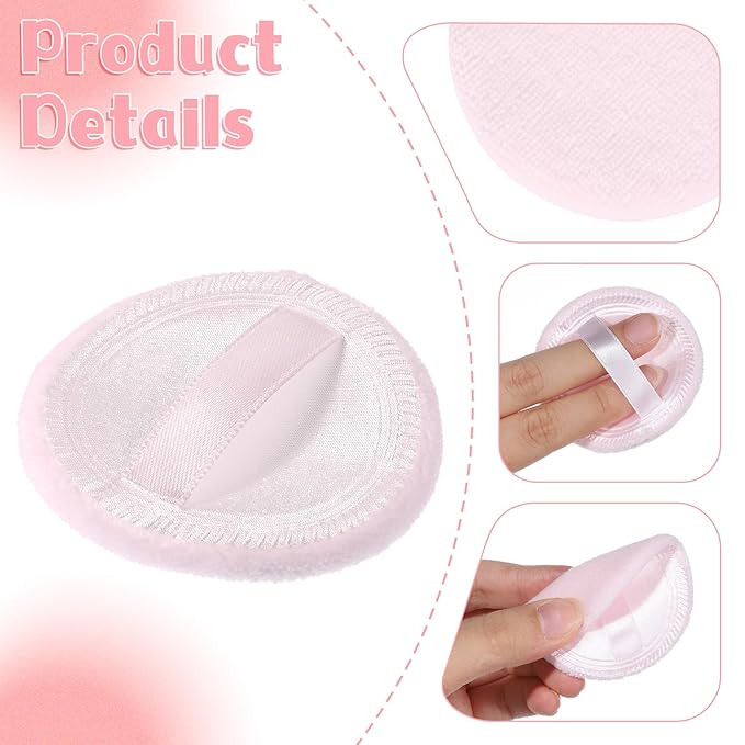 Makeup Pads for Pressed Powder 40 Pcs Cotton Powder Puffs Washable 2.36 Inch Round MakeupPowder Puff Pads with Ribbon White Round Cosmetic Face-Powder Make up Puffs Makeup Tools for Women