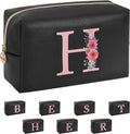 Initial Makeup Bag for Women, Travel Makeup Bag Small Cosmetic Bag, Birthday Gifts for Girls and Women, Teen Girls Gifts Trendy Stuff, Personalized Gifts for Grandkids Teacher Friends Bride Bridesmaid