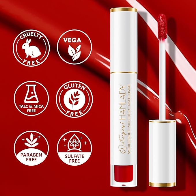 HANLADY Red Lipstick Long Lasting Lipsticks for Women Smudgeproof