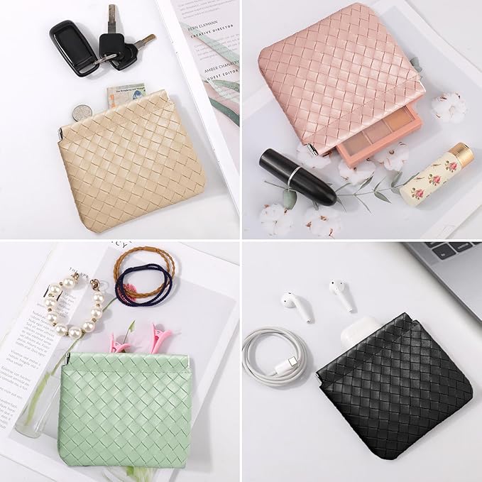 BUSOHA 4 Pack Small Makeup Bags for Purse - Coin Purse for Women