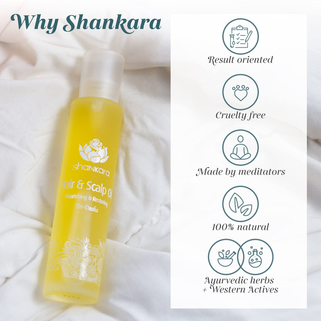 Shankara Hair and Scalp Oil for Women and Men with Avocado, Alma, Lavender, and Vitamin-E – Perfect Organic Hair oil for Hair Growth, Conditioning Damaged Hair, and Treating Scalp (100ml)