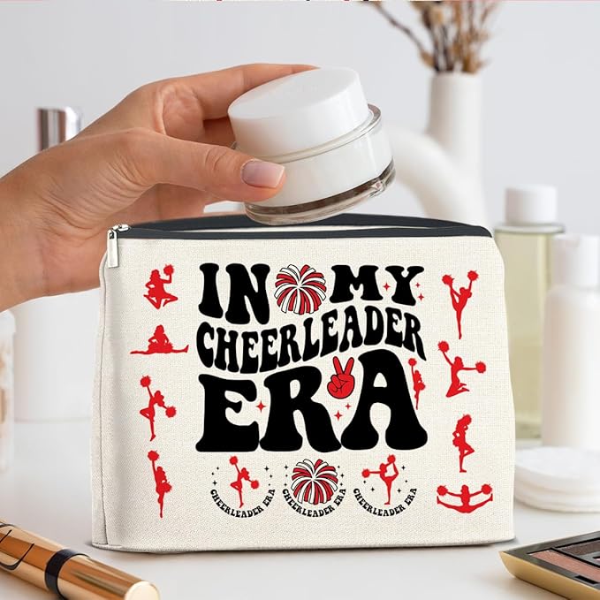 UPNEGE Cheerleader Gifts Makeup Bag Cheerleading Team Gifts for Women Cheerleader in My Cheerleader Era Zipper Makeup Pouch
