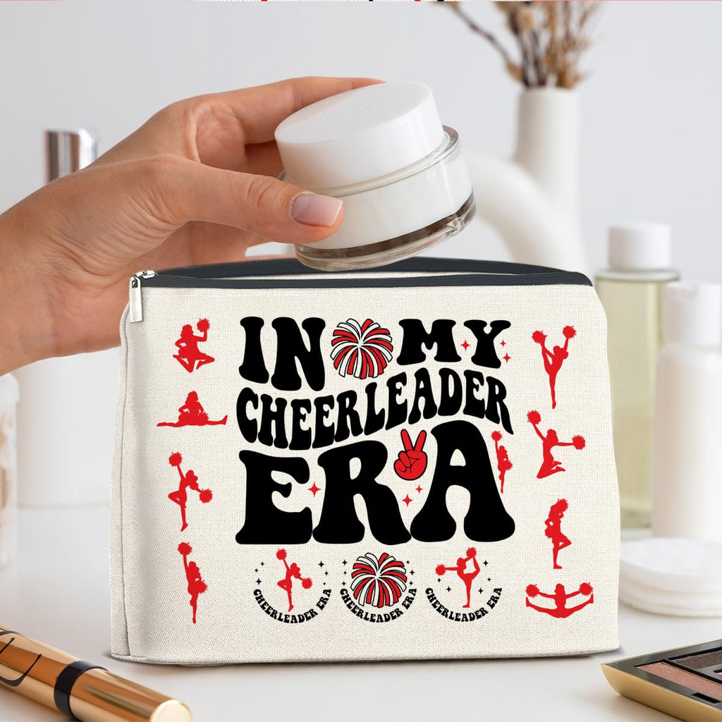 UPNEGE Cheerleader Gifts Makeup Bag Cheerleading Team Gifts for Women Cheerleader in My Cheerleader Era Zipper Makeup Pouch