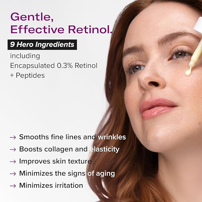 Serum Junkie Smooth Retinol and Peptide Serum with Encapsulated Retinol, Bakuchiol, Matrixyl 3000, Melatonin and Vitamin E, Targets Fine Lines, Uneven Texture, Dullness, 1 fl oz