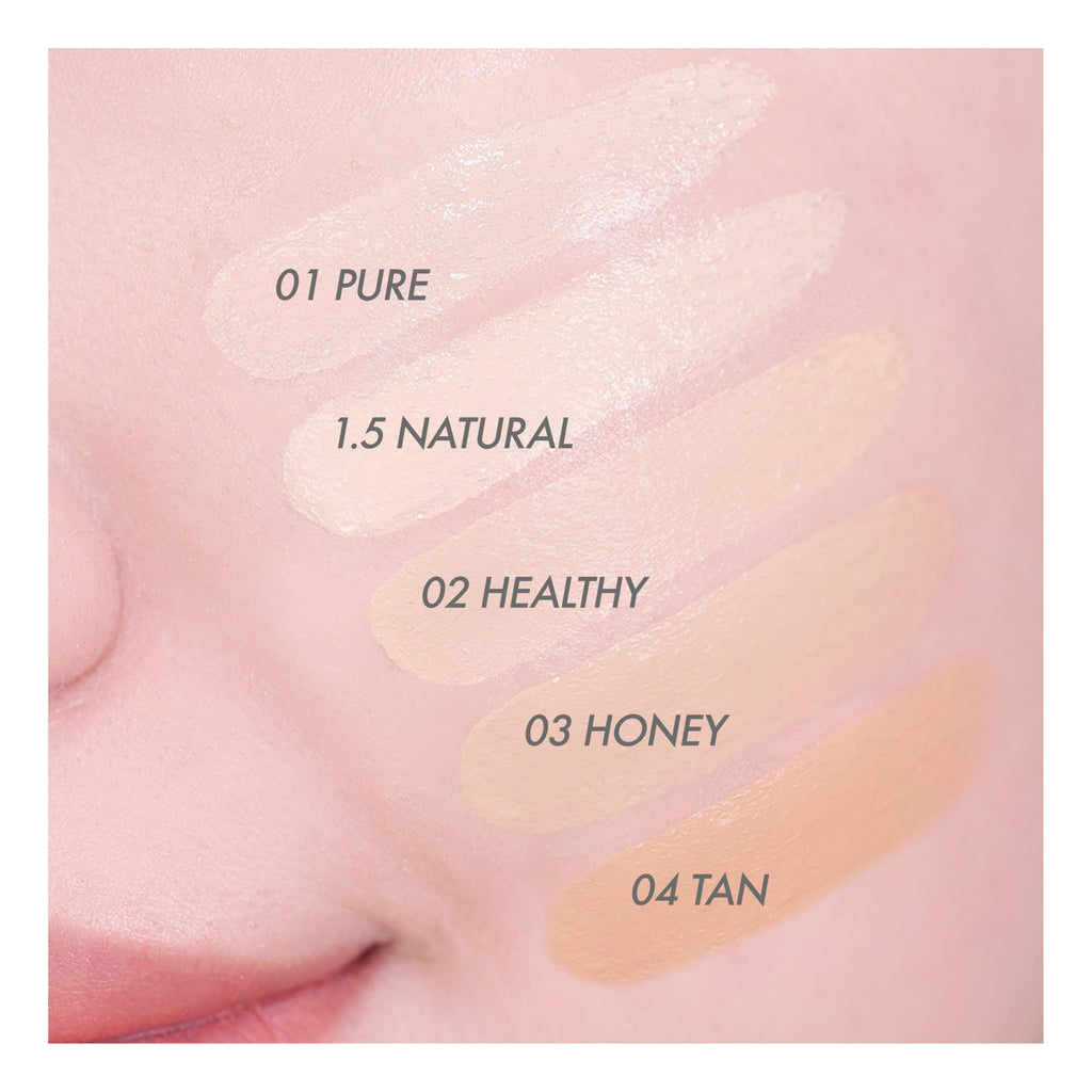 AMUSE SEOUL Dew Power Vegan Cushion Foundation Refill (01 PURE REFILL) - Semi Glow, Full Coverage, Dewy Finish, Long Lasting, Lightweight, Smooth Radiant Skin, Vegan, Korean Beauty Makeup