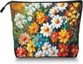 Scribesense Cosmetic Bags Travel Makeup Toilet Case Waterproof Pouch for Women Girls 6.7X9.45inches - The Allure of Multicolored Wildflowers in Art