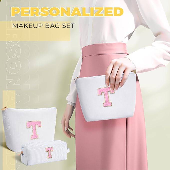 Btffitting Gifts for Teen Girls Women - Birthday Gifts for 10 11 12 13 14 15 16 17 18 Years Old Girl,Makeup Bag Cosmetic Bag,Teacher Gift Trendy Stuff Toiletry Bag - White,T
