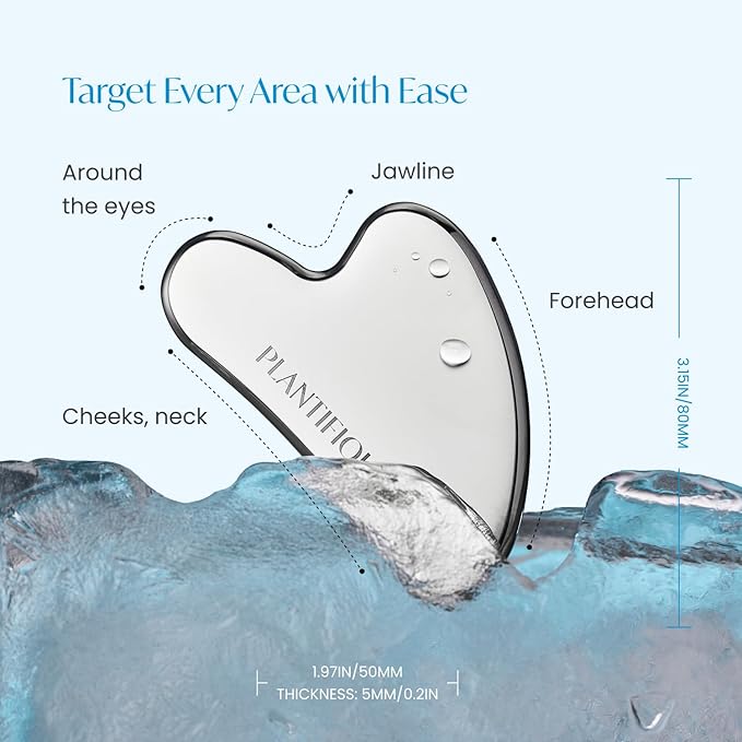 PLANTIFIQUE Stainless Steel Gua Sha Facial Tools - Face Sculpting Massager
