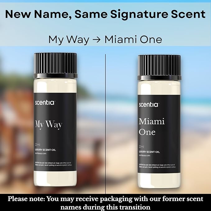 Scentia Miami One (My Way) Aromatherapy Oil for Diffuser – Hotel Scent Inspired by 1 Hotel Miami Beach – 20 mL – Lemon, Sandalwood & Cedar Natural Fragrance Oil for Waterless & Cold Air Diffusers
