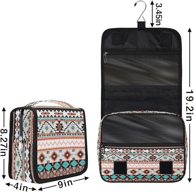Aztec Travel Toiletry Bag Women Men Hanging Cosmetic Organizer Portable