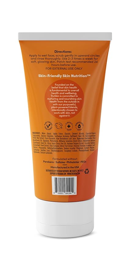 TruSkin Vitamin C Brightening Face Scrub with Yuzu Lemon, 4 fl oz