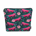 Kalygon Lizard Cosmetic Travel Bag For Toiletries, Tropical Animal Floral Lizard Makeup Bag Toiletry Bags For Women, Flax Cosmetic Bags Make Up Bag Purse Toiletries Bag Birthday Gift