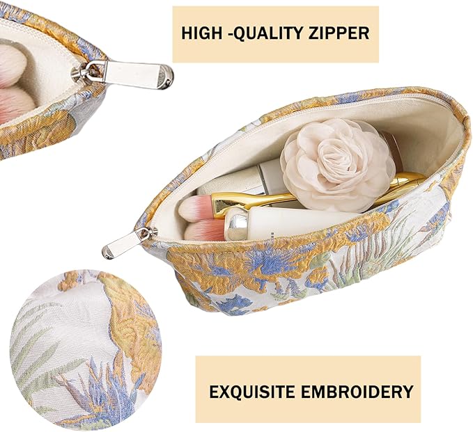 getgto 2 Pcs Makeup Bags, Large Cosmetic Bag Travel Toiletry Bag