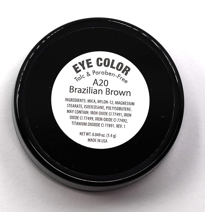 Pure Ziva Brazilian Brown Cinnamon Chestnut Bronze Pressed Powder Single Vegan Eyeshadow; Talc, Paraben & Cruelty Free