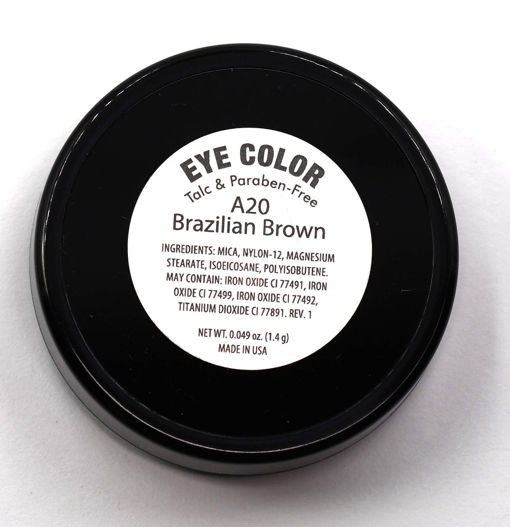 Pure Ziva Brazilian Brown Cinnamon Chestnut Bronze Pressed Powder Single Vegan Eyeshadow; Talc, Paraben & Cruelty Free