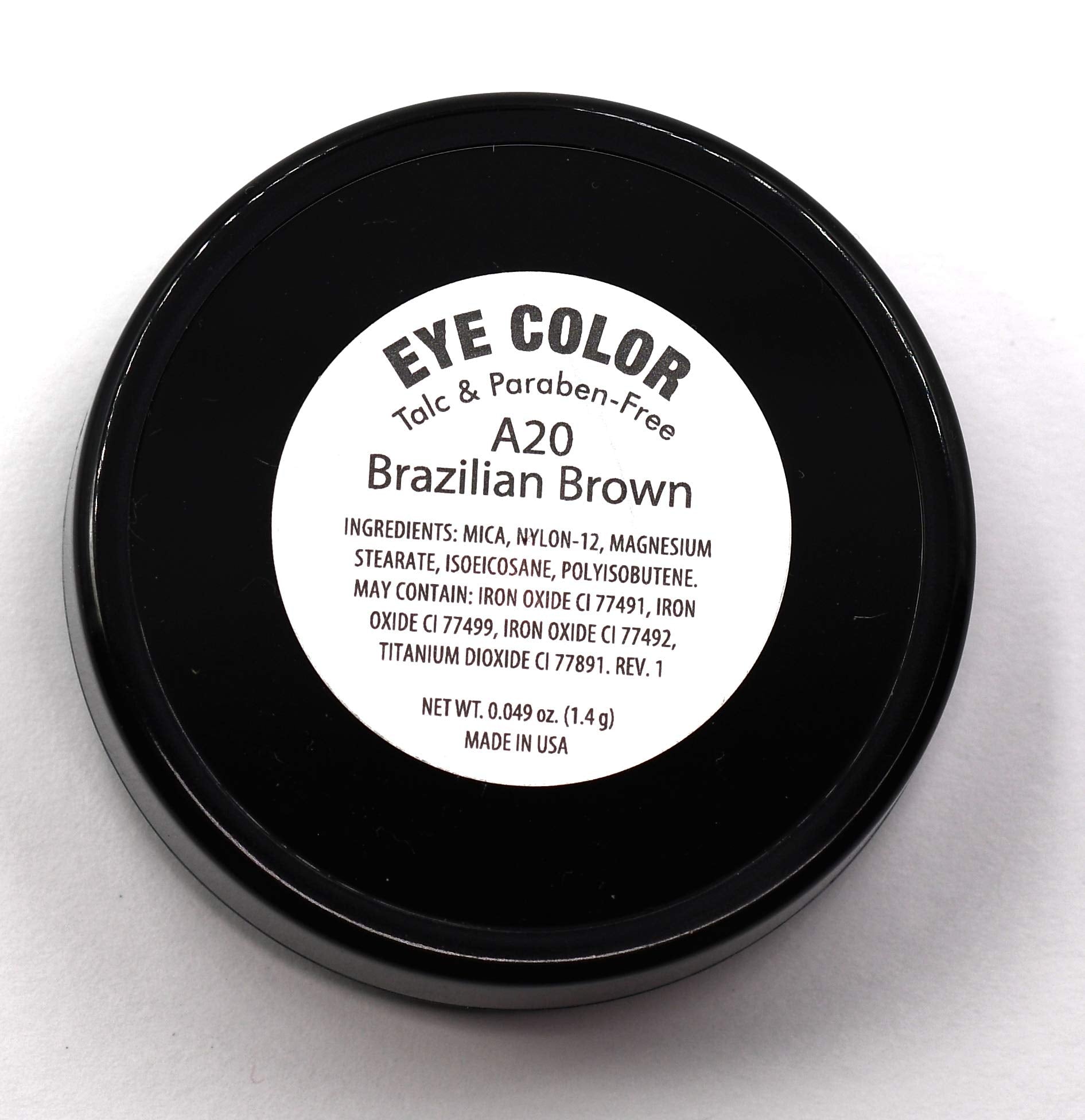 Pure Ziva Brazilian Brown Cinnamon Chestnut Bronze Pressed Powder Single Vegan Eyeshadow; Talc, Paraben & Cruelty Free