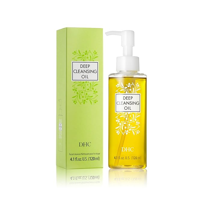 DHC Deep Cleansing Oil Medium, Facial Cleansing Oil, Makeup Remover, Cleanses without Clogging Pores, Residue-Free, Fragrance and Colorant Free, All Skin Types, 4.1 fl. oz.